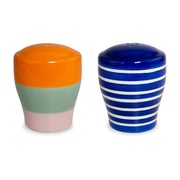 WD LifeStyle Stoneware Salt and Pepper Set 6.5 x 6.5 x 8 cm Blue Green Orange Pink