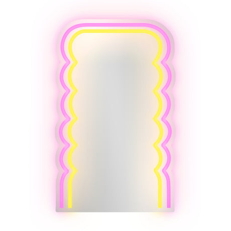 wd lifestyle wd lifestyle specchio decorativo con luci led 20 x 33 cm decoro onde ean 8053300577989