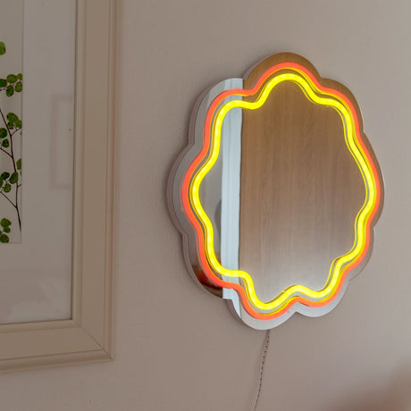 wd lifestyle wd lifestyle specchio decorativo con luci led 30 x 30 cm decoro onde ean 8053300577972