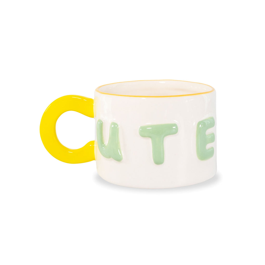 wd lifestyle wd lifestyle tazza colazione in stoneware 440 ml decoro cute giallo verde ean 8055035683935
