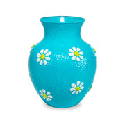 WD LifeStyle Glass Vase with External Blue Decorations