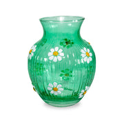 WD LifeStyle Glass Vase with Green External Decorations