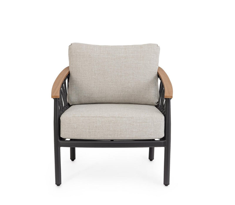 Bizzotto Fenix Anthracite Lounge Set – 3-Seater Sofa, 2 Armchairs and Outdoor Coffee Table