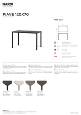 nardi nardi piave 120 x 70 tavolo rettangolare verniciato tabacco lamin materia tabacco ean 8010352555266