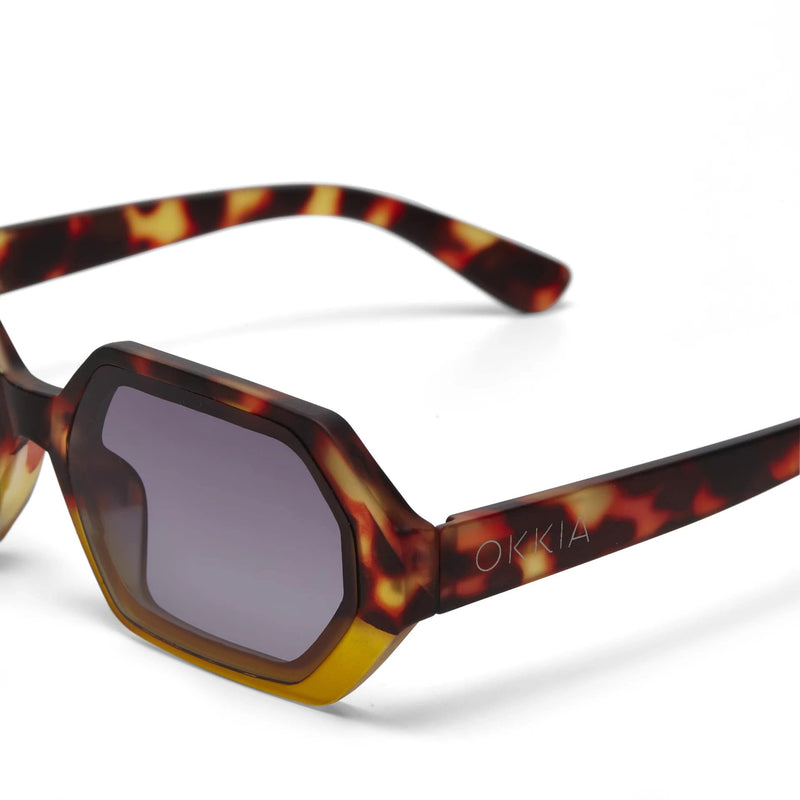 okkia okkia occhiale da sole premontato esagonale mod andrea havana yellow ean 8055773193741