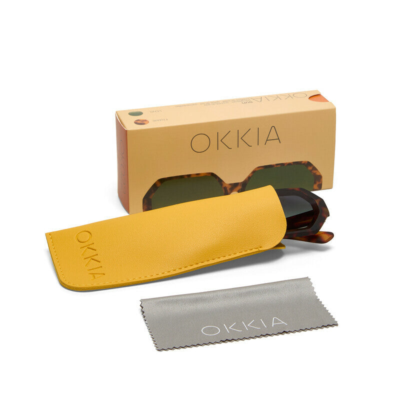 okkia okkia occhiale da sole premontato esagonale mod andrea soft touch havana lenti verde ean 8056211375583