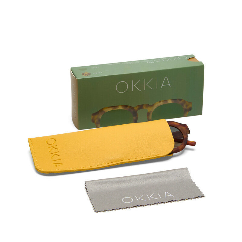 okkia okkia occhiale da sole premontato mod zeno soft touch sahara havana lenti verde ean 8056211375422
