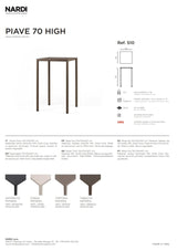 nardi nardi piave 70 high tavolo quadrato verniciato tortora lamin materia tortora ean 8010352555792