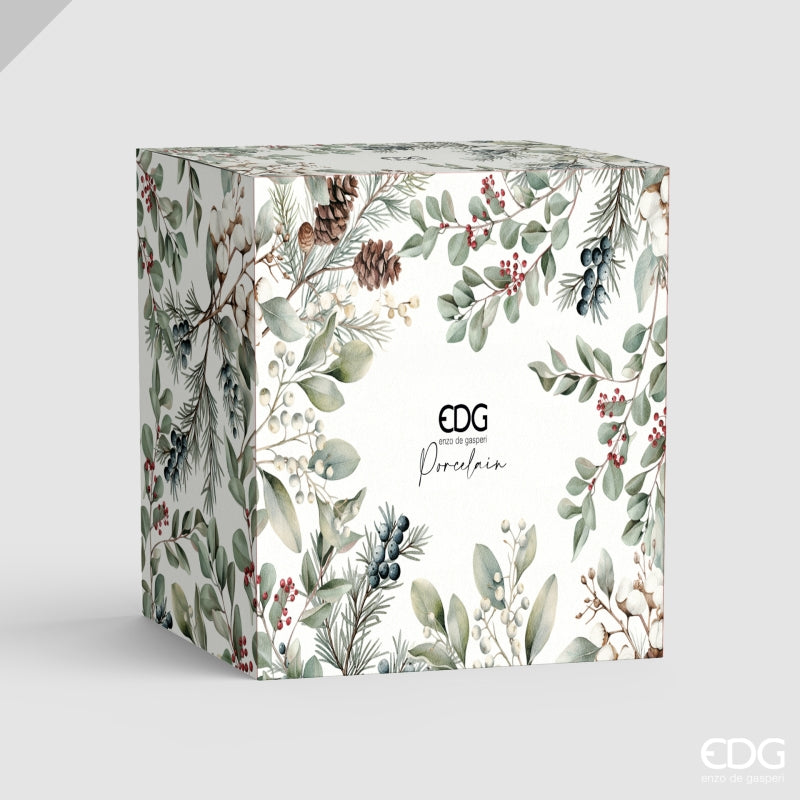 edg enzo de gasperi edg enzo de gasperi servizio piatti caminetto natalizio 24 pz ceramica bianco verde piano fondo dessert e ciotole ean 8059824668073