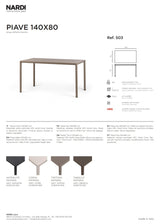 nardi nardi piave 140 x 80 tavolo rettangolare verniciato tabacco lamin materia tabacco ean 8010352555068