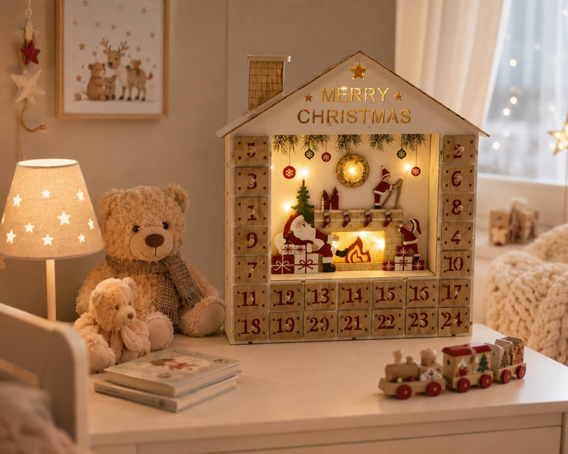 ad trend ad trend calendario di natale dellavvento mod casetta 10 led 34x8 cm h 36 cm bianco rosso ean 8057586255920