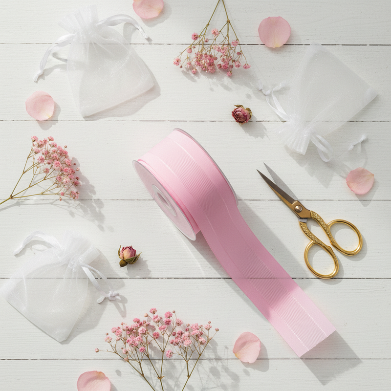 Nastro grosgrain rosa per bomboniere e confezioni. Arpimex 100% poliestere, 40 mm × 20 mt. ean 8018318257063