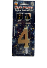 bigiemme bigiemme candela magic number nr 4 doppio uso scintillante e fiamma h 68 cm oro ean 8006941052155