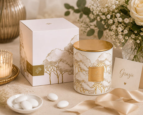 cupidoco cupidoco candela intrecci avorio con scatola regalo bomboniera elegante d 9 x h 10 cm ean 8058196016581