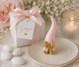 cupidoco cupidoco cornetto rosa con fiocco oro h 120 mm con scatola ideale bomboniera ean 8058196016284