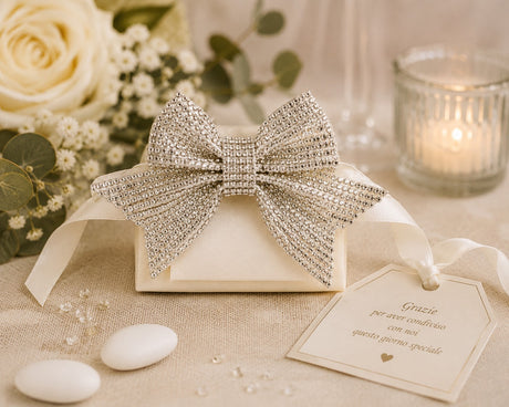 cupidoco cupidoco fiocco con strass adesivo decorazione elegante per bomboniere e confezioni 9 x 6 cm ean 8058196013375