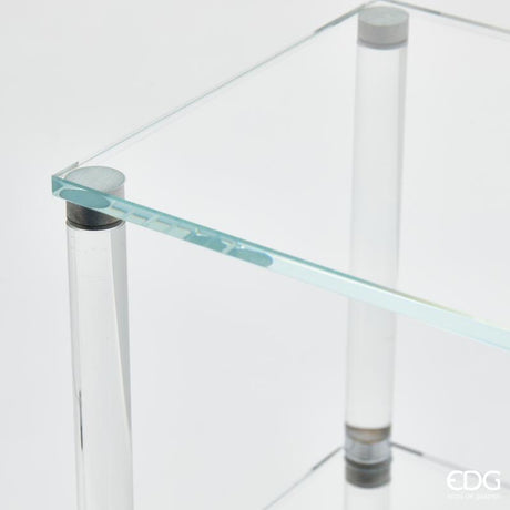 edg enzo de gasperi edg enzo de gasperi alzata decorativa splendor quadrata 3 piani h 38 cm l 30 cm l 30 cm vetro natural ean 8059824514981