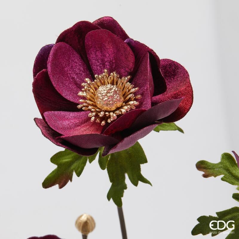 edg enzo de gasperi edg enzo de gasperi anemone velluto ramo con foglie ass h 80 cm pink mix ean 8059824579485