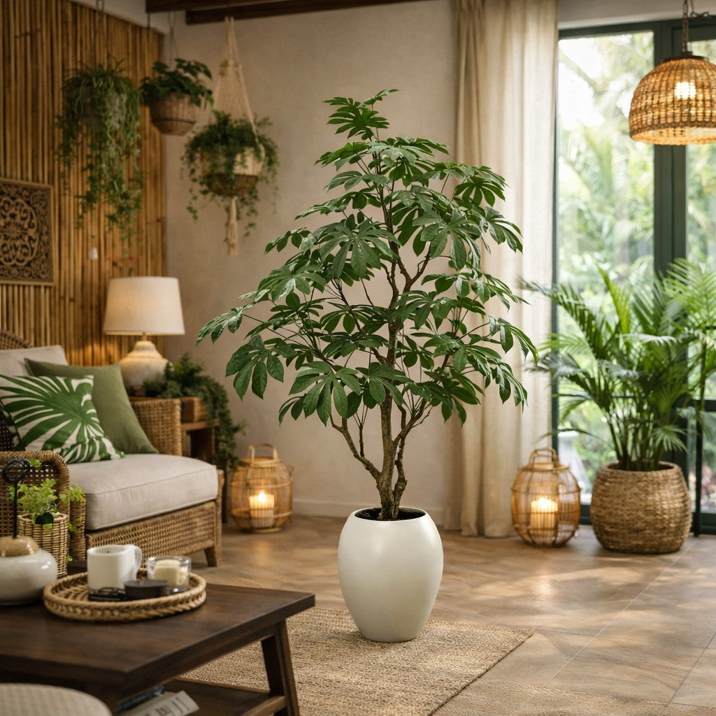 edg enzo de gasperi edg enzo de gasperi aralia vogue con vaso pianta artificiale h 230 cm verde ean 8059824607362