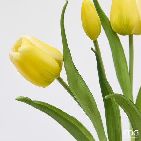 edg enzo de gasperi edg enzo de gasperi bouquete tulipano chiuso x4 h 40 cm con bocciolo giallo ean 8059824612946