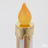 edg enzo de gasperi edg enzo de gasperi candela a led con piattino di natale h 38 cm d 18 cm bianco oro ean 8059824563477