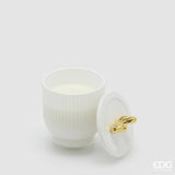 edg enzo de gasperi edg enzo de gasperi candela di natale fiocco con vaso h 13 cm d 9 cm frangipani bianco oro ean 8059824544025