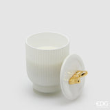 edg enzo de gasperi edg enzo de gasperi candela di natale fiocco con vaso h 15 cm d 10 cm frangipani bianco oro ean 8059824544100