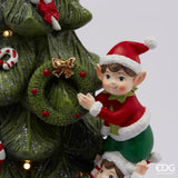 edg enzo de gasperi edg enzo de gasperi carillon pino con elfi natalizi con led h 37 cm d 16 cm verde rosso ean 8059824295521