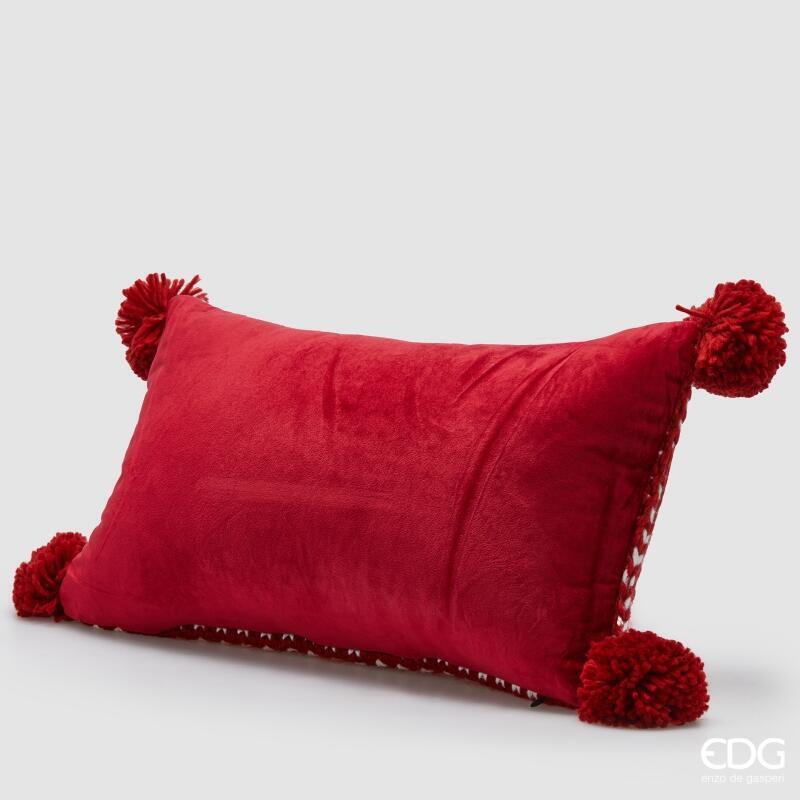 edg enzo de gasperi edg enzo de gasperi cuscino tricot natalizio rettangolare 50 x 30 cm bianco rosso ean 8059824584762