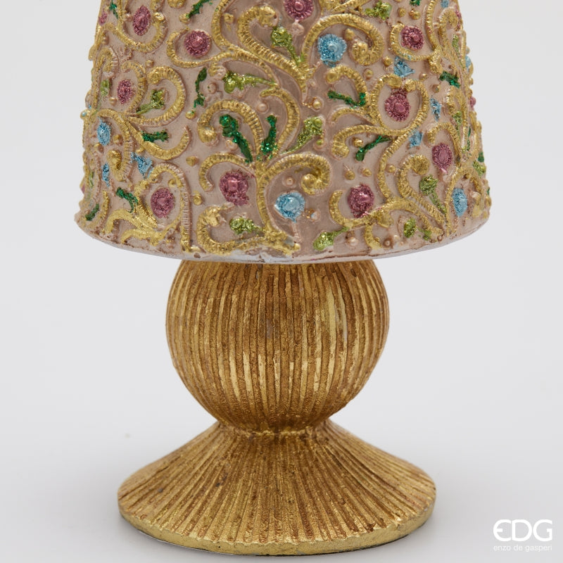 edg enzo de gasperi edg enzo de gasperi decoro decoglitter pino e di natale h 33 cm d 10 cm poliresina rosa chiaro ean 8059824597939