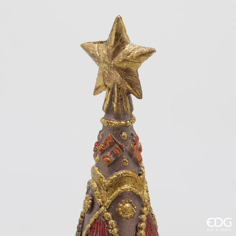 edg enzo de gasperi edg enzo de gasperi decoro decoglitter pino e gemme di natale h 33 cm d 105 cm poliresina mauve ean 8059824597892