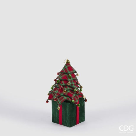 edg enzo de gasperi edg enzo de gasperi decoro pino di natale su pacco da appendere h 110 cm telescopico green red ean 8059824520975