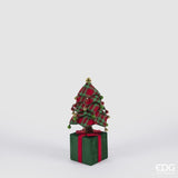edg enzo de gasperi edg enzo de gasperi decoro pino di natale su pacco da appendere h 90 cm telescopico green red ean 8059824521071