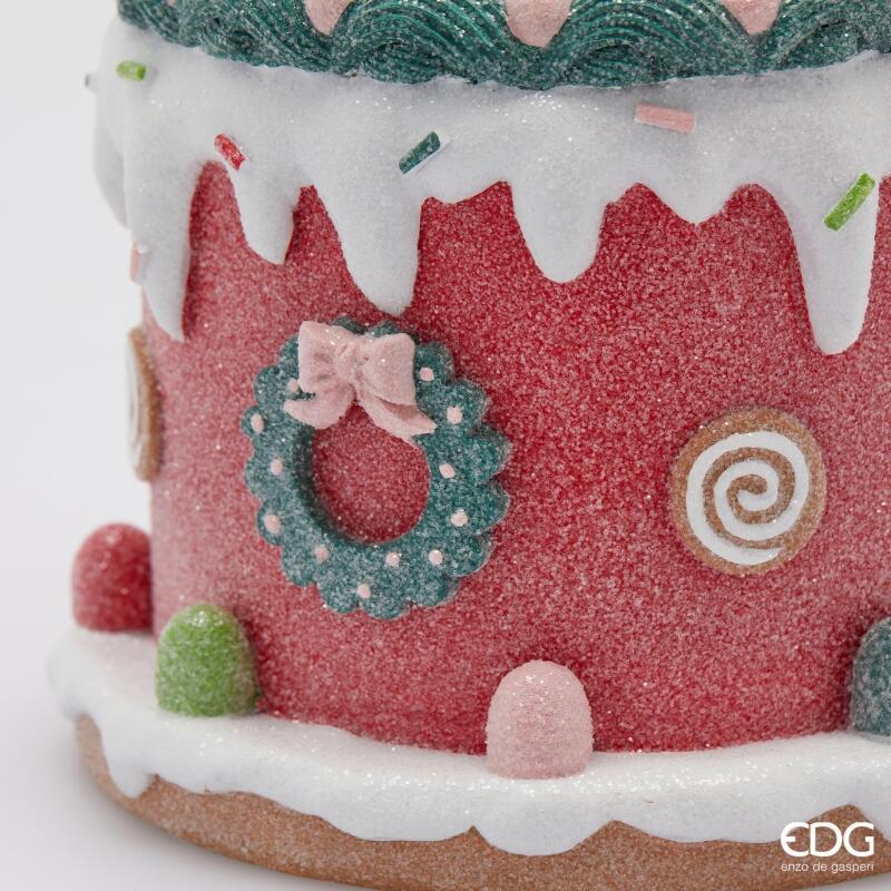 edg enzo de gasperi edg enzo de gasperi decoro torta xmas natale h 30 cm d 16 cm green red ean 8059824561589