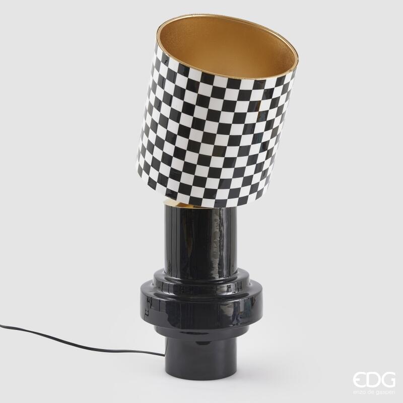 edg enzo de gasperi edg enzo de gasperi lampada da tavolo scacchi h 58 cm d 23 cm ip20 white black ean 8059824542748