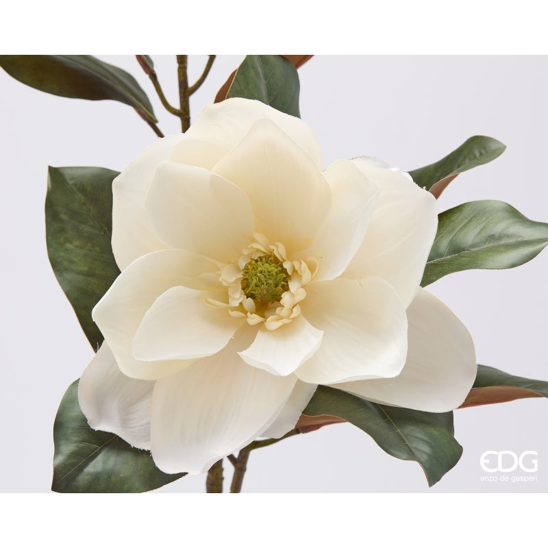 edg enzo de gasperi edg enzo de gasperi magnolia ramo con foglie e bocciolo h 85 cm pianta artificiale colore avorio ean 8059824613851