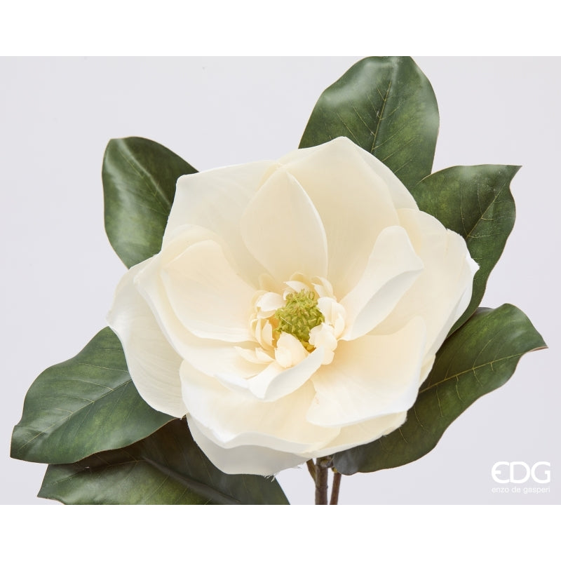 edg enzo de gasperi edg enzo de gasperi magnolia ramo con foglie h 43 cm pianta artificiale colore avorio ean 8059824613806