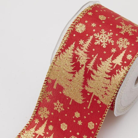 edg enzo de gasperi edg enzo de gasperi nastro pini natalizi h 65 cm l 10 mt rosso oro ean 8059824448675