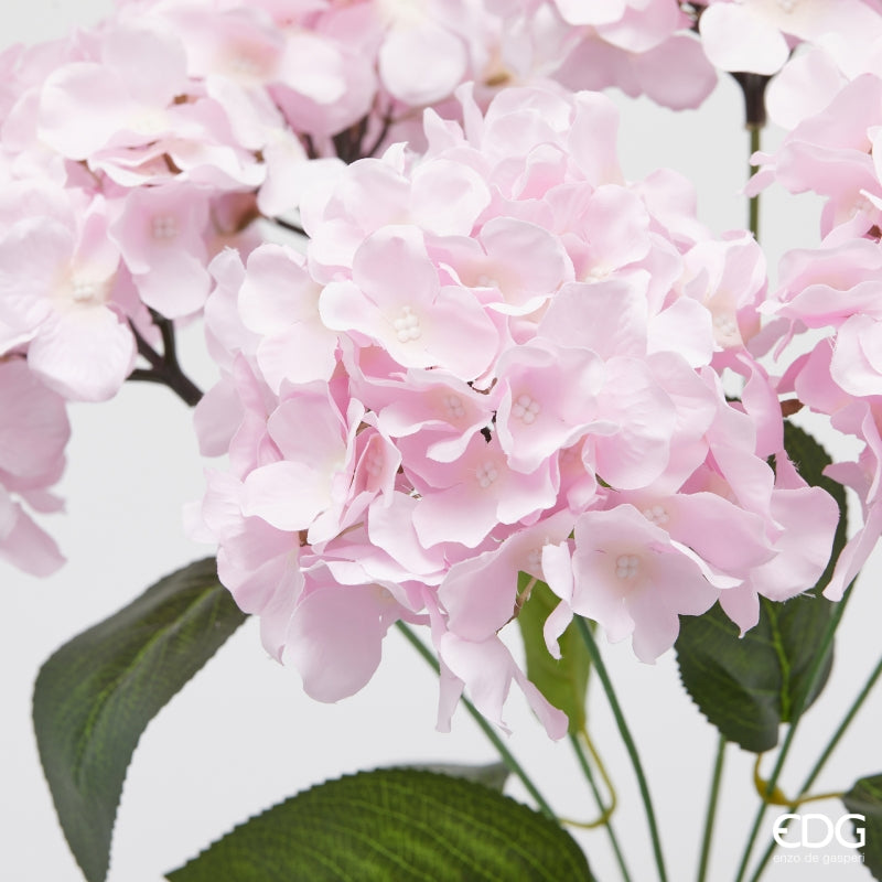 edg enzo de gasperi edg enzo de gasperi ortensia bouquet x6 con foglie h 50 cm pianta artificiale colore rosa ean 8059824606655