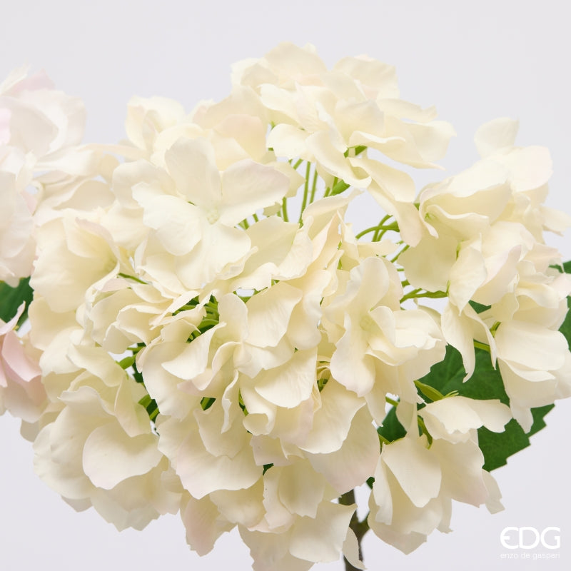 edg enzo de gasperi edg enzo de gasperi ortensia ramo con foglie ass h 50 cm pianta artificiale rosa o bianco 1 pz ean 8059824647160