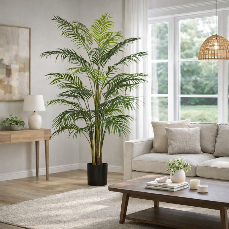 edg enzo de gasperi edg enzo de gasperi palma areca vogue con vaso pianta artificiale h 250 cm verde ean 8059824607386