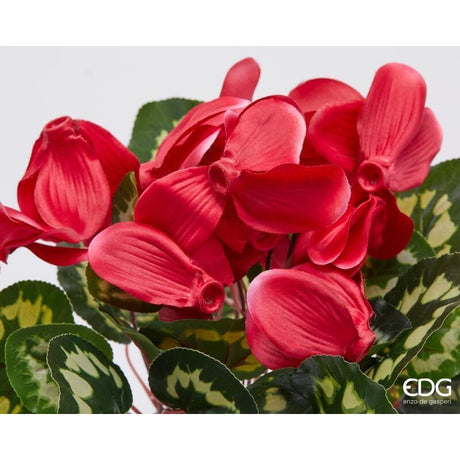 edg enzo de gasperi edg enzo de gasperi pianta artificiale ciclamino con foglie e vaso h 32 cm fuchsia pianta decorativa realistica design moderno ean 8059824518040