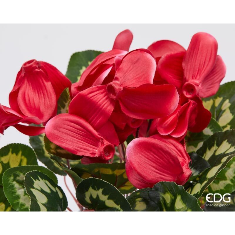 edg enzo de gasperi edg enzo de gasperi pianta artificiale ciclamino con foglie e vaso h 32 cm fuchsia pianta decorativa realistica design moderno ean 8059824518040