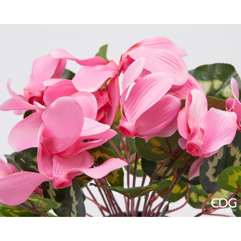 edg enzo de gasperi edg enzo de gasperi pianta artificiale ciclamino con foglie e vaso h 32 cm pink pianta decorativa realistica design moderno ean 8059824518002