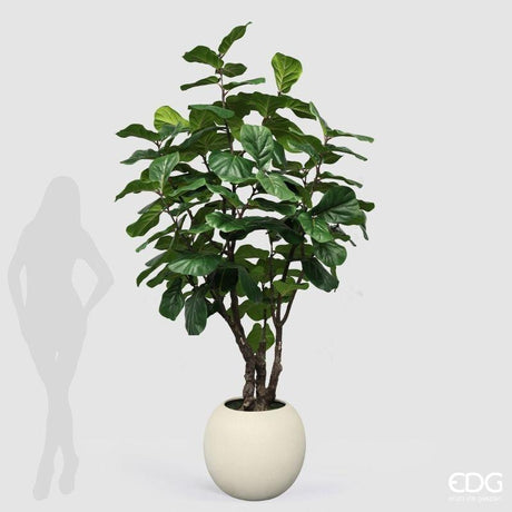 edg enzo de gasperi edg enzo de gasperi pianta artificiale ficus lyrata vogue con vaso h240 cm pianta decorativa realistica design moderno ean 8059824655141
