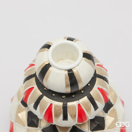 edg enzo de gasperi edg enzo de gasperi portacandela geometri spicchi natale h 15 cm d 115 cm white black ean 8059824531308