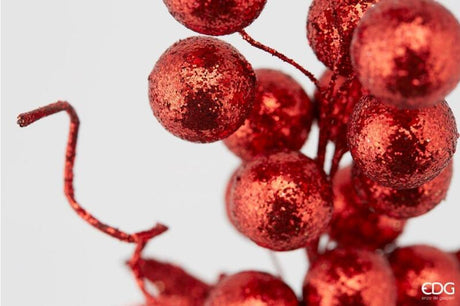 edg enzo de gasperi edg enzo de gasperi ramo bacche glitterate pick natalizio h 30 cm rosso ean 8056372946950