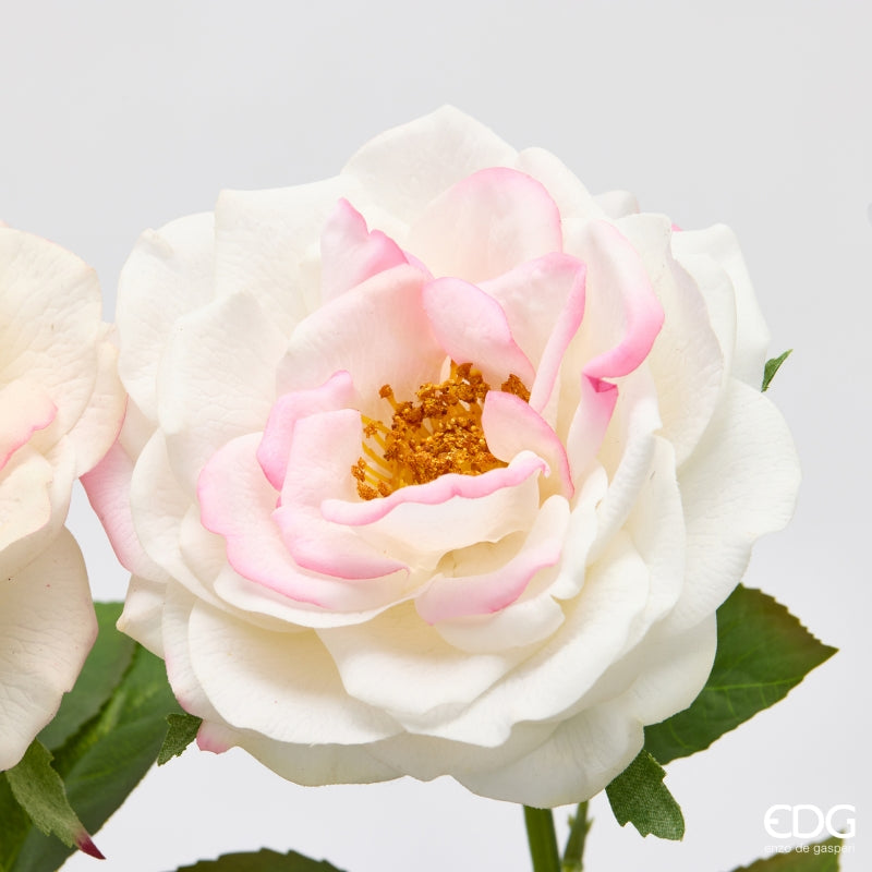 edg enzo de gasperi edg enzo de gasperi rosa ramo con foglie ass h 58 cm pianta artificiale bianco rosa 1 pz ean 8059824647382