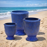 edg enzo de gasperi edg enzo de gasperi set 3 pz vaso atlas onde coppa h 67 cm h 52 cm h 37 cm royal blue ean 8059824486509