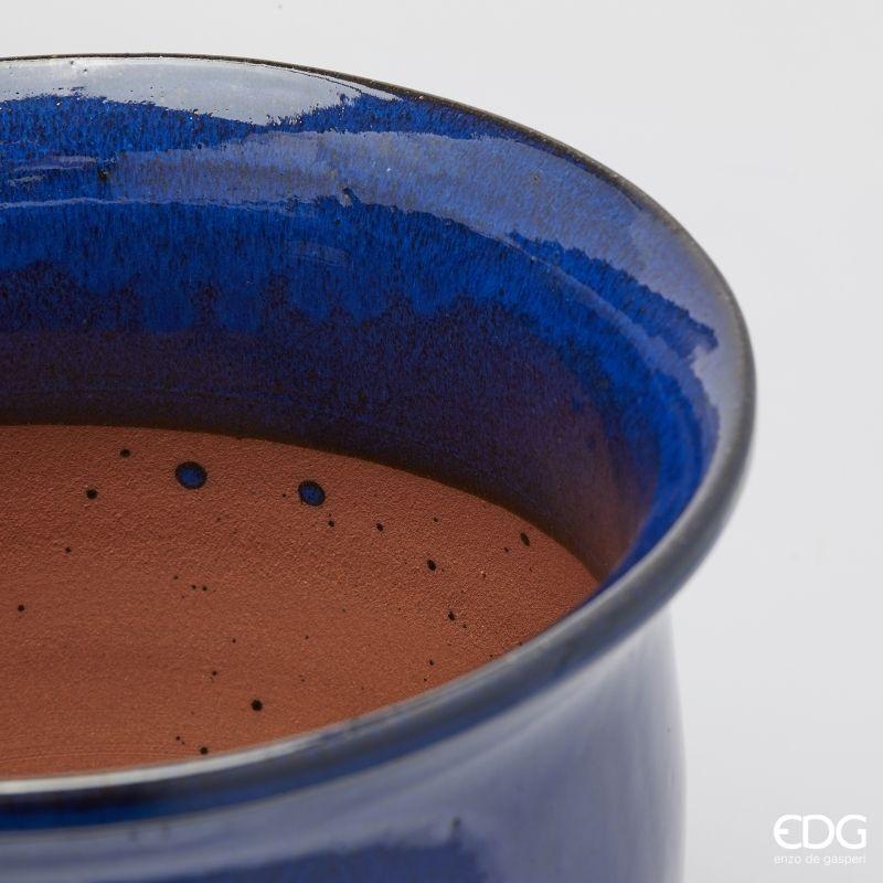 edg enzo de gasperi edg enzo de gasperi set 3 pz vaso cachepot bombato h 32 cm h 24 cm h 20 cm ceramica blu ean 8059824615329